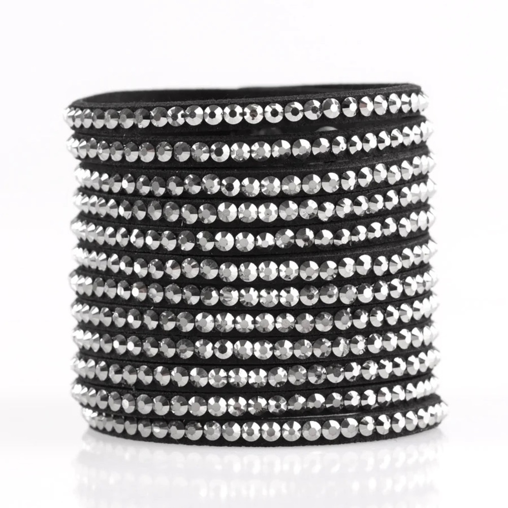 The Boss Is Back Black Urban Bling Snap Bracelet - Picture 2 of 2
